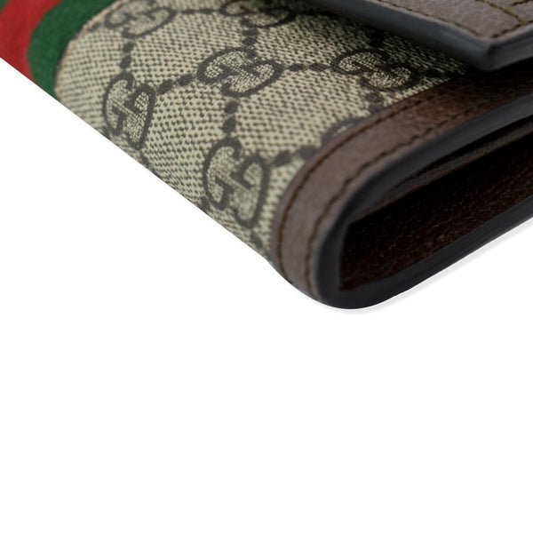 GUCCI Ophidia GG Continental Supreme Canvas Wallet Beige 523153