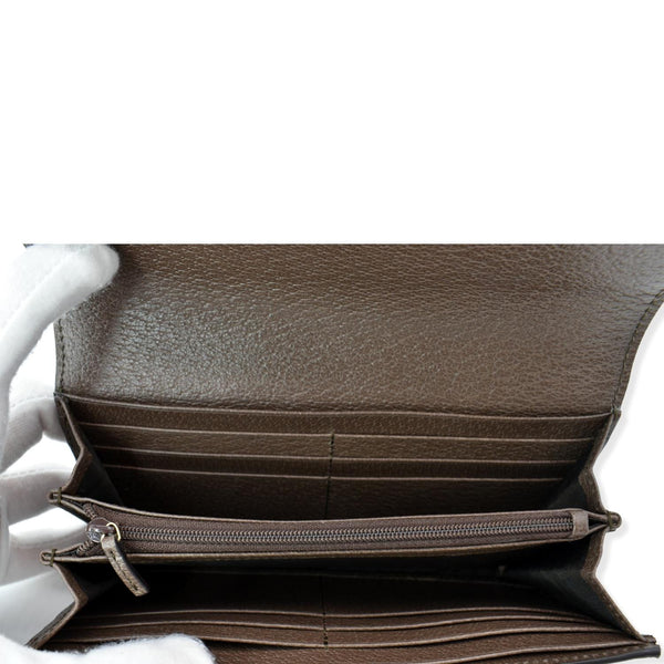 GUCCI Ophidia GG Continental Supreme Canvas Wallet Beige 523153