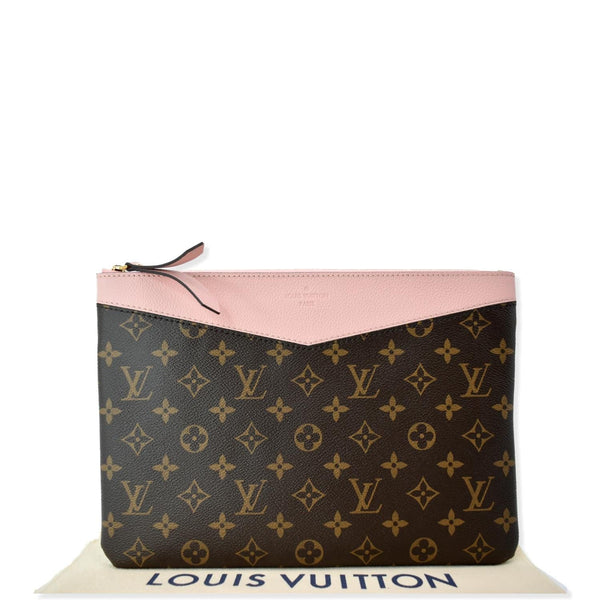 LOUIS VUITTON Daily Pouch Monogram Canvas Clutch Bag Rose Poudre
