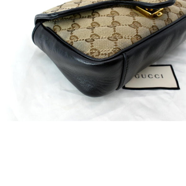 GUCCI GG Marmont Mini Canvas Leather Shoulder Bag Beige 446744