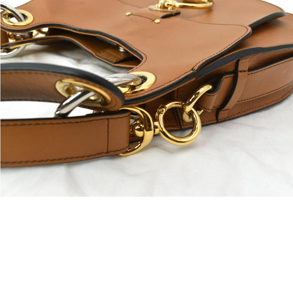 CHLOE Tess Hobo Calfskin Leather Crossbody Bag Camel