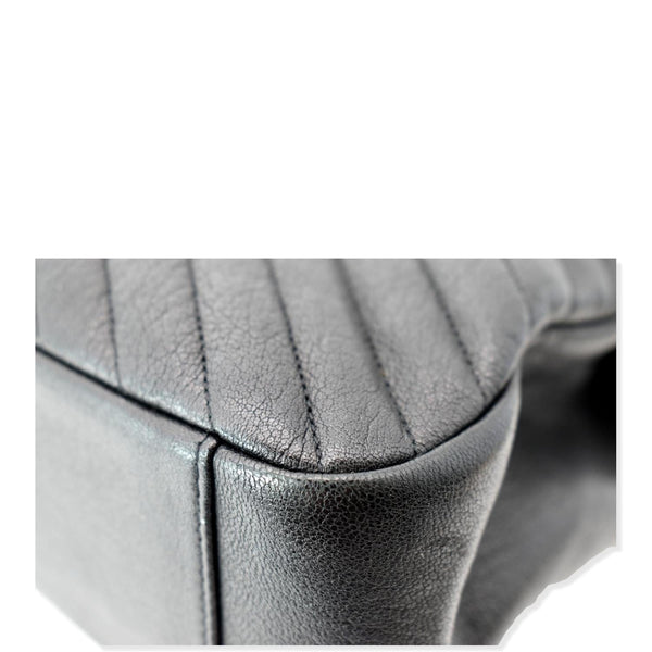 YVES SAINT LAURENT College Large Flap Matelassé Leather Shoulder Bag Black