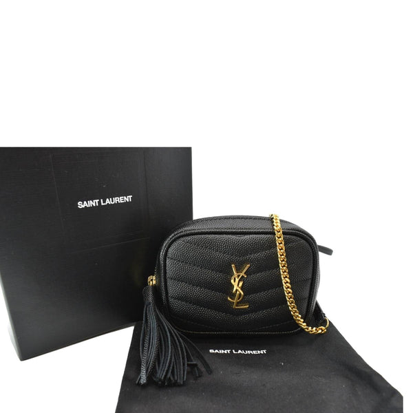 YVES SAINT LAURENT Lou Leather Crossbody Bag Black