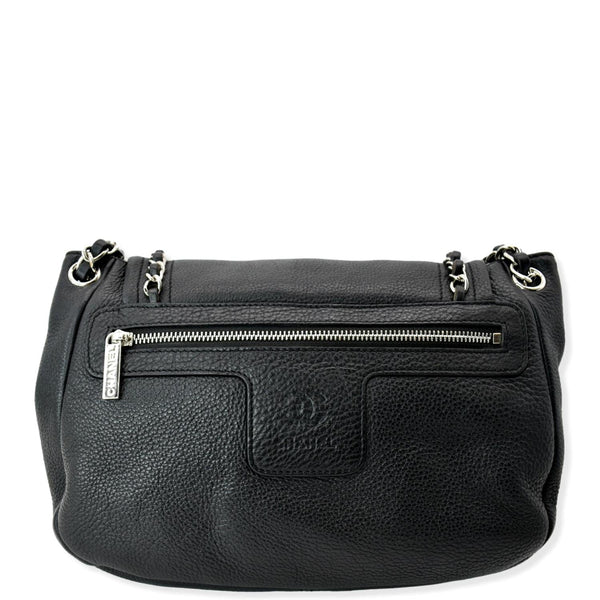 CHANEL CC Chain Around Flap Pebbled Calfskin Shoulder Bag Black