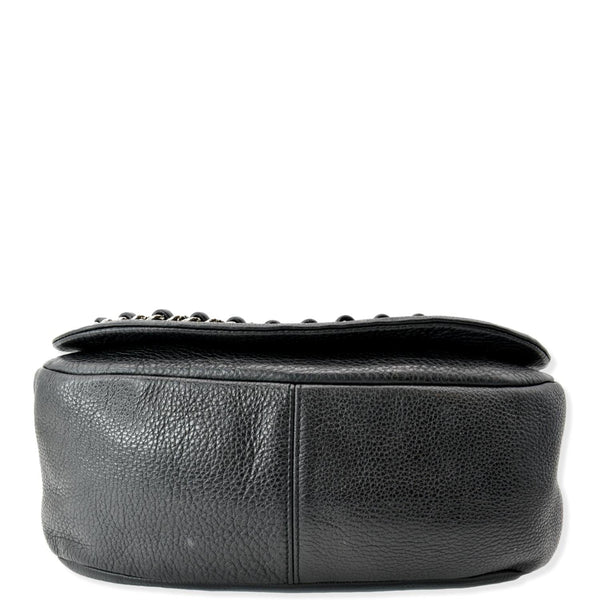 CHANEL CC Chain Around Flap Pebbled Calfskin Shoulder Bag Black