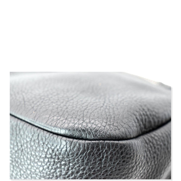 CHANEL CC Chain Around Flap Pebbled Calfskin Shoulder Bag Black