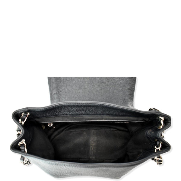 CHANEL CC Chain Around Flap Pebbled Calfskin Shoulder Bag Black