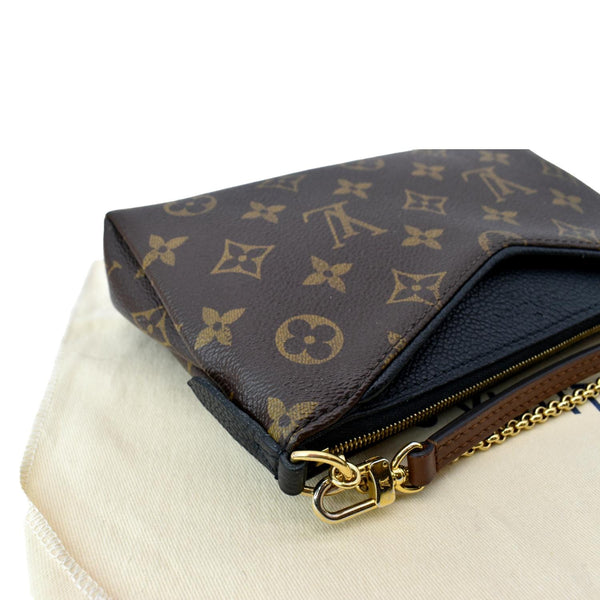 LOUIS VUITTON Pallas Monogram Canvas Clutch Crossbody Bag Brown