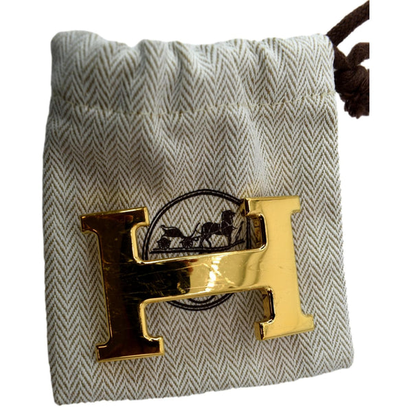 HERMES Constance H Buckle Reversible Belt Black