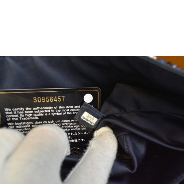 Chanel Classic Flap Sequin Chain Shoulder Bag Black/White