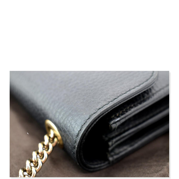 GUCCI Interlocking GG Leather Crossbody Bag Black 510304