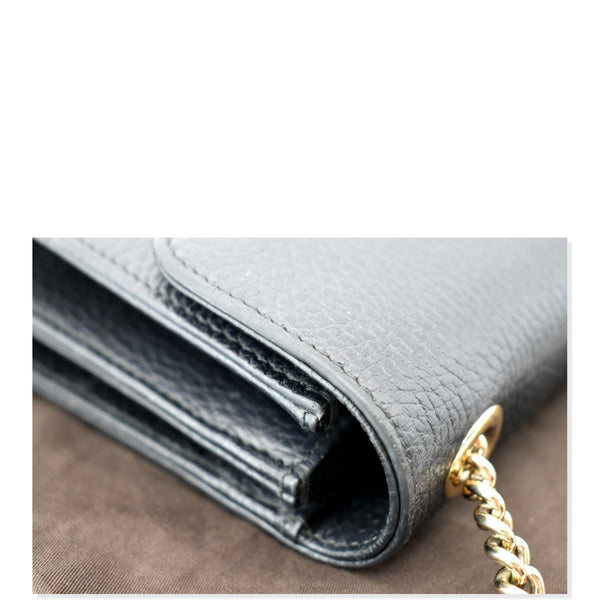 GUCCI Interlocking GG Leather Crossbody Bag Black 510304