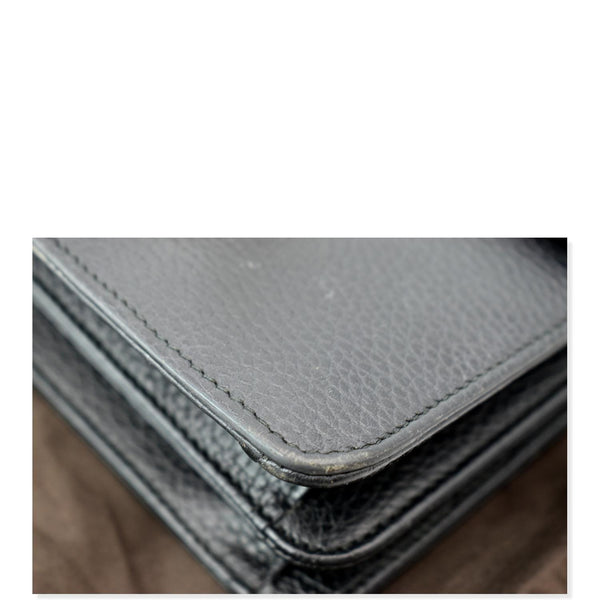 GUCCI Interlocking GG Leather Crossbody Bag Black 510304