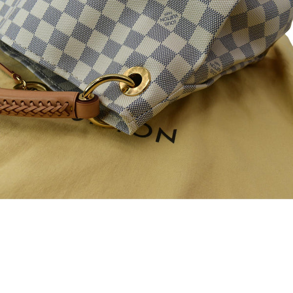Louis Vuitton Artsy MM Damier Azur Hobo Bag White For Sale