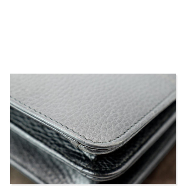 GUCCI Interlocking GG Leather Crossbody Bag Black 510304