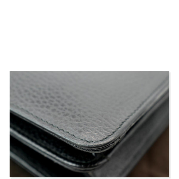 GUCCI Interlocking GG Leather Crossbody Bag Black 510304