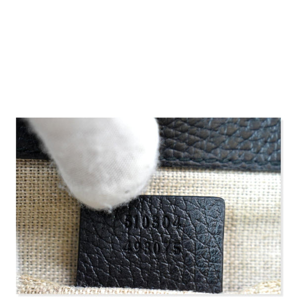 GUCCI Interlocking GG Leather Crossbody Bag Black 510304