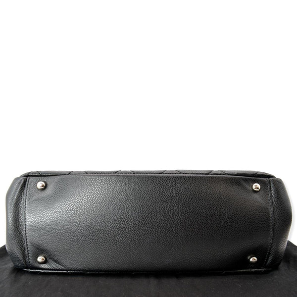 CHANEL Timeless CC Soft Quilted Caviar Leather Shopping Tote Bag Black