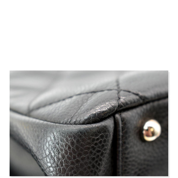 CHANEL Timeless CC Soft Quilted Caviar Leather Shopping Tote Bag Black