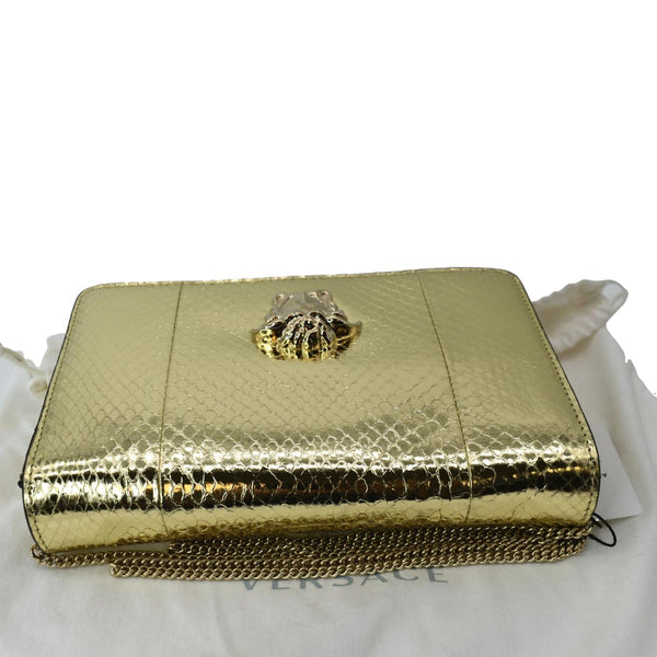 VERSACE Palazzo Medusa Metallic Leather Chain Clutch Bag