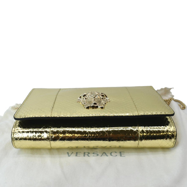 VERSACE Palazzo Medusa Metallic Leather Chain Clutch Bag