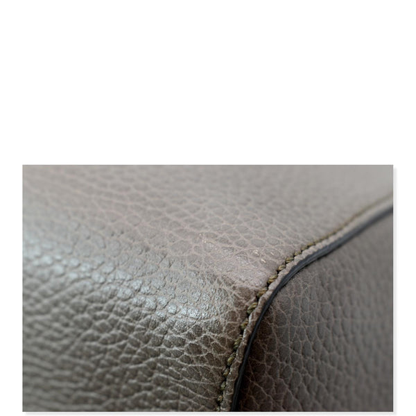 GUCCI Swing Medium Pebbled Leather Tote Bag Taupe 354397