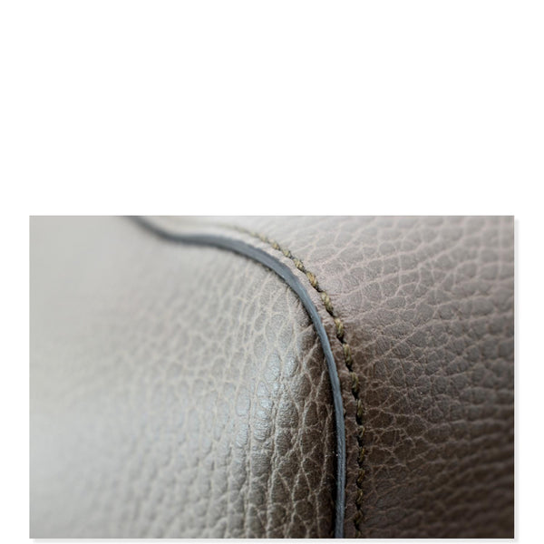 Gucci Swing Medium Pebbled Leather Tote Bag Taupe