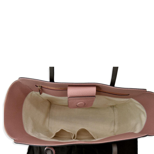 Gucci Swing Medium Pebbled Leather Tote Bag Taupe