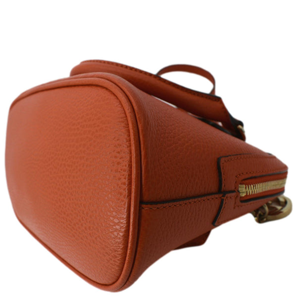 GUCCI Dome Small Leather Crossbody Bag Orange 449661