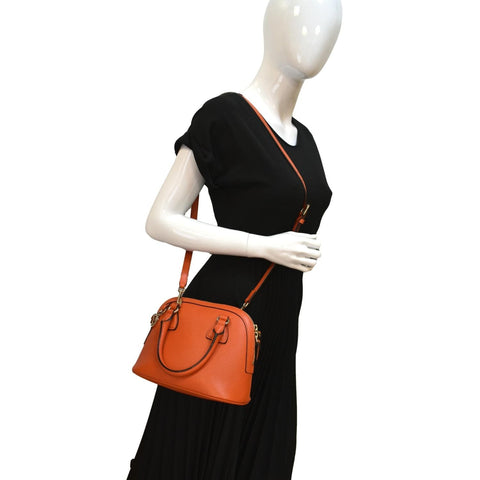 GUCCI Dome Small Leather Crossbody Bag Orange 449661