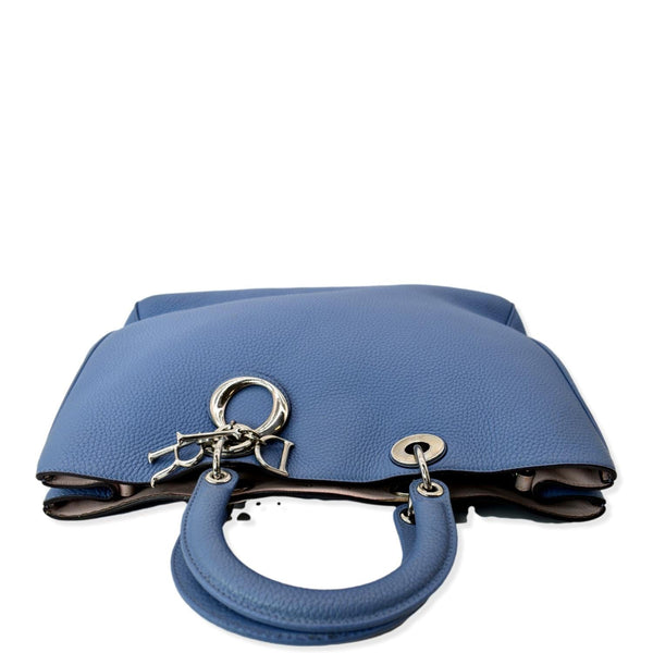 CHRISTIAN DIOR Large Diorissimo Leather Shoulder Bag Blue