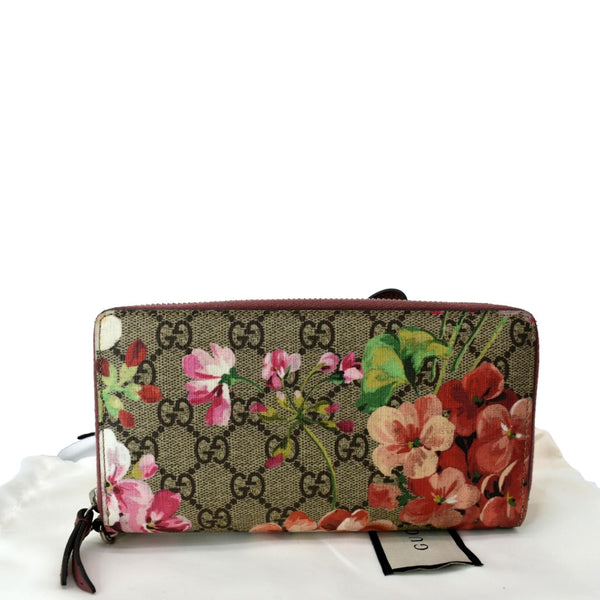 Preowned Gucci Blooms Zip Around GG Canvas Wallet Beige