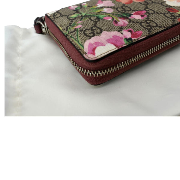 Preowned Gucci Blooms Zip Around GG Canvas Wallet Beige