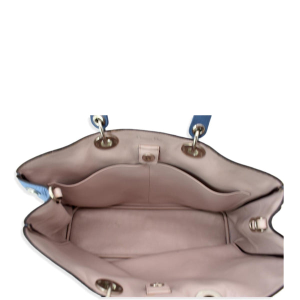 CHRISTIAN DIOR Large Diorissimo Leather Shoulder Bag Blue