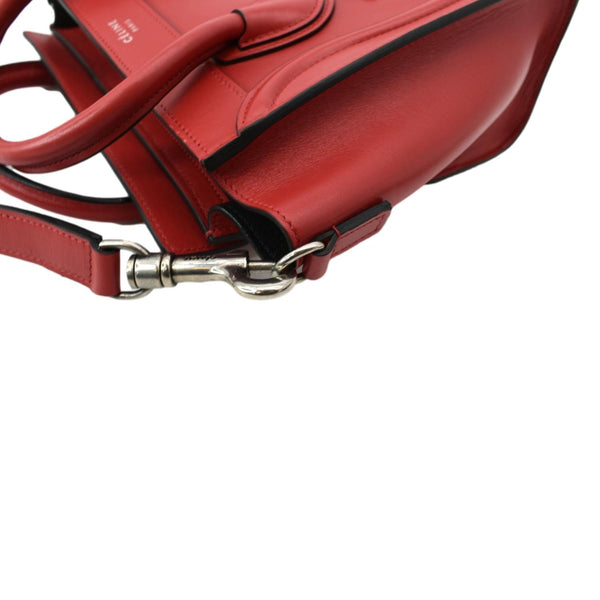 Celine Nano Luggage Leather Shoulder Bag Red For Women