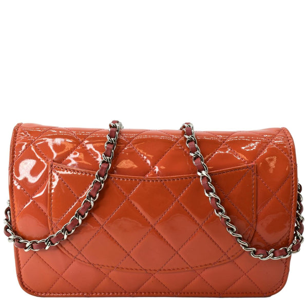 Chanel WOC Patent Leather Wallet On Chain Clutch Bag Red