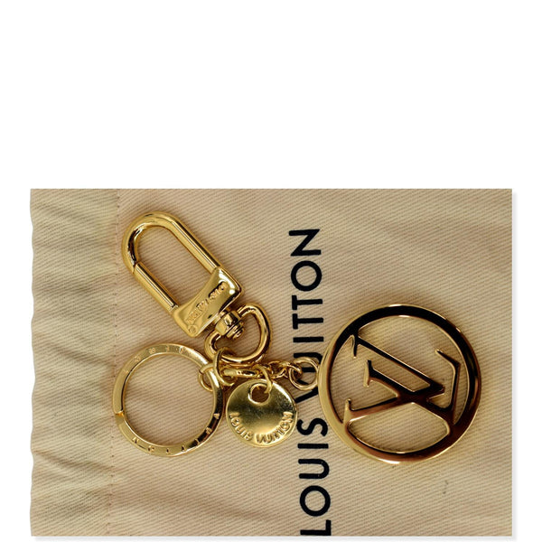 LOUIS VUITTON LV Circle Bag Charm Key Holder Gold