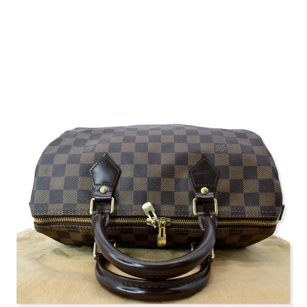 LOUIS VUITTON Speedy 30 Bandouliere Damier Ebene Satchel Bag Brown