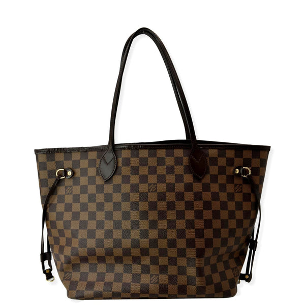 LOUIS VUITTON Neverfull MM Damier Ebene Tote Bag Brown