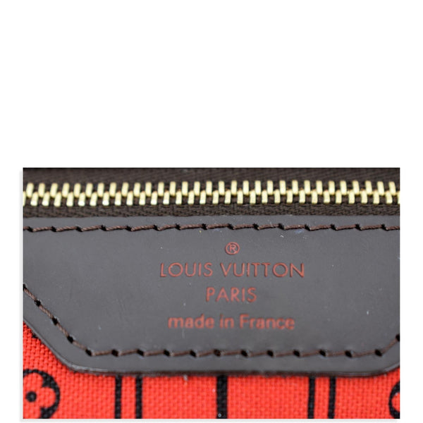 LOUIS VUITTON Neverfull MM Damier Ebene Tote Bag Brown