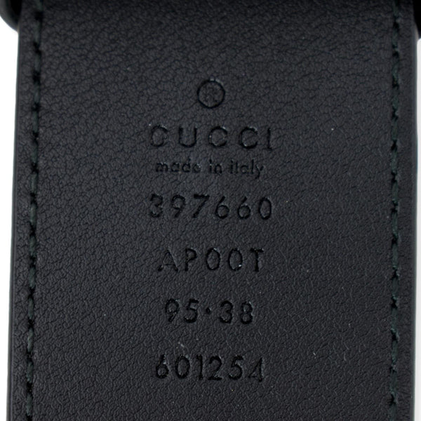 GUCCI Double G Buckle Leather Belt Black 397660
