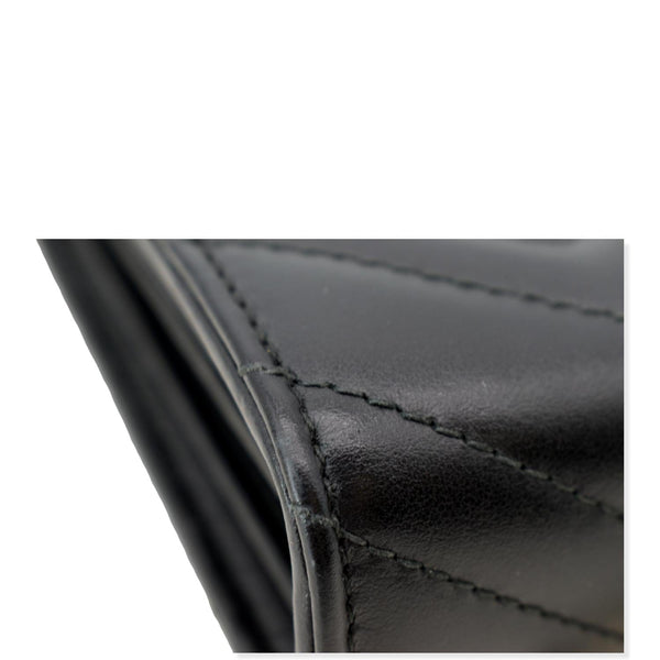 GUCCI GG Marmont Mini Matelasse Leather Crossbody Bag Black 474575