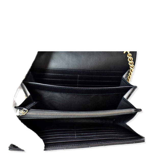 GUCCI GG Marmont Mini Matelasse Leather Crossbody Bag Black 474575