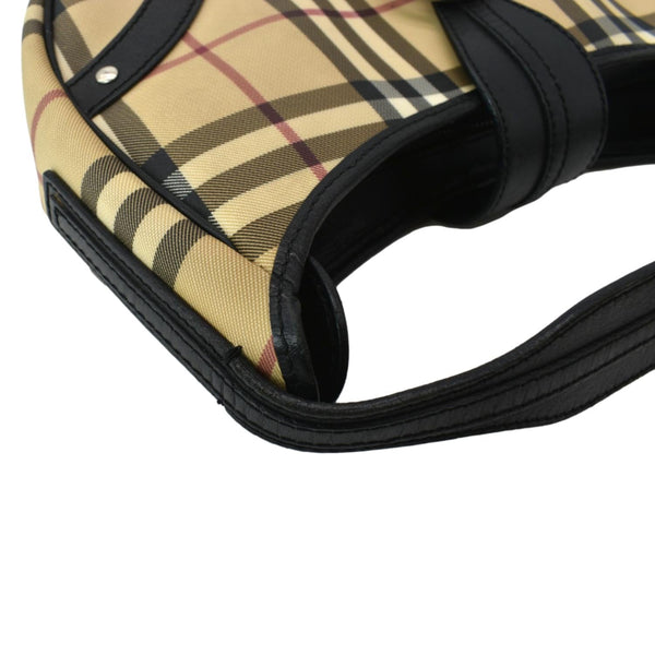 BURBERRY Buckle Small House Check Hobo Shoulder Bag Black