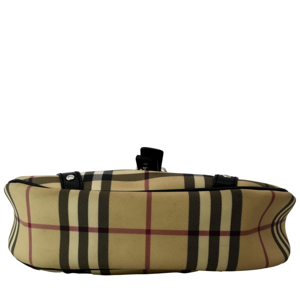 BURBERRY Buckle Small House Check Hobo Shoulder Bag Black