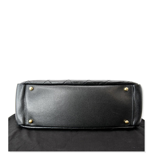 CHANEL Timeless CC Soft Quilted Caviar Leather Shopping Tote Bag Black