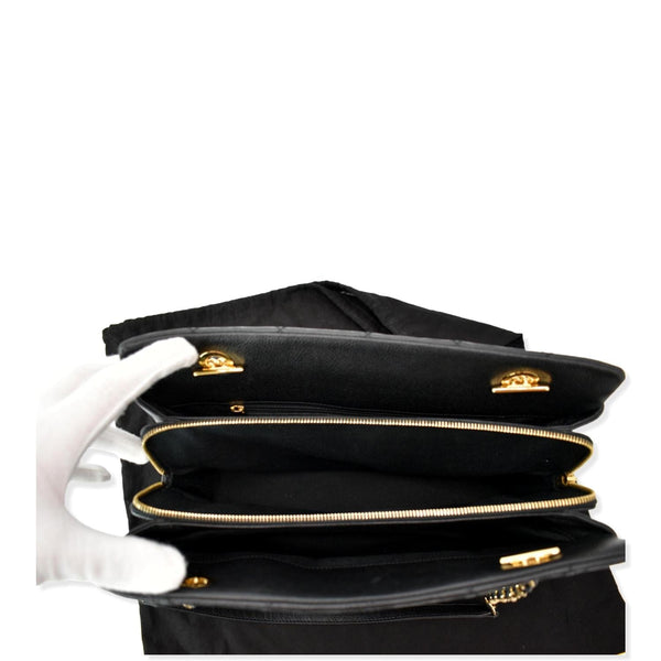 CHANEL Timeless CC Soft Quilted Caviar Leather Shopping Tote Bag Black