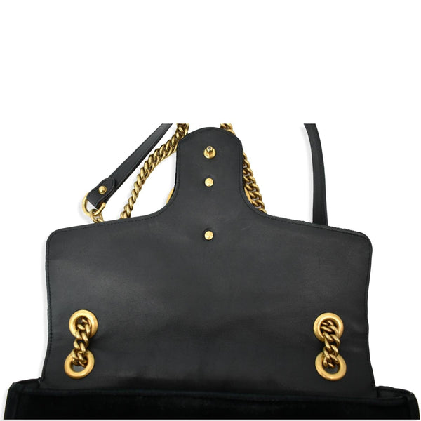 GUCCI Blind For Love Marmont Embroidered Velvet Shoulder Bag Black 443496
