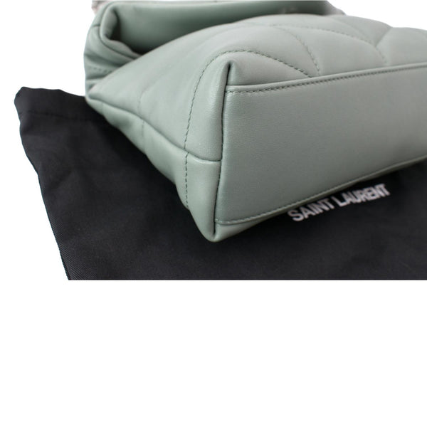 YVES SAINT LAURENT Small Loulou Puffer Leather Crossbody Bag Vert Opaline