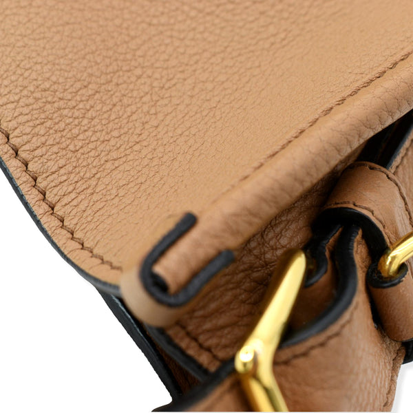 PRADA Logo Soft Leather Hobo Shoulder Bag Taupe | DDH